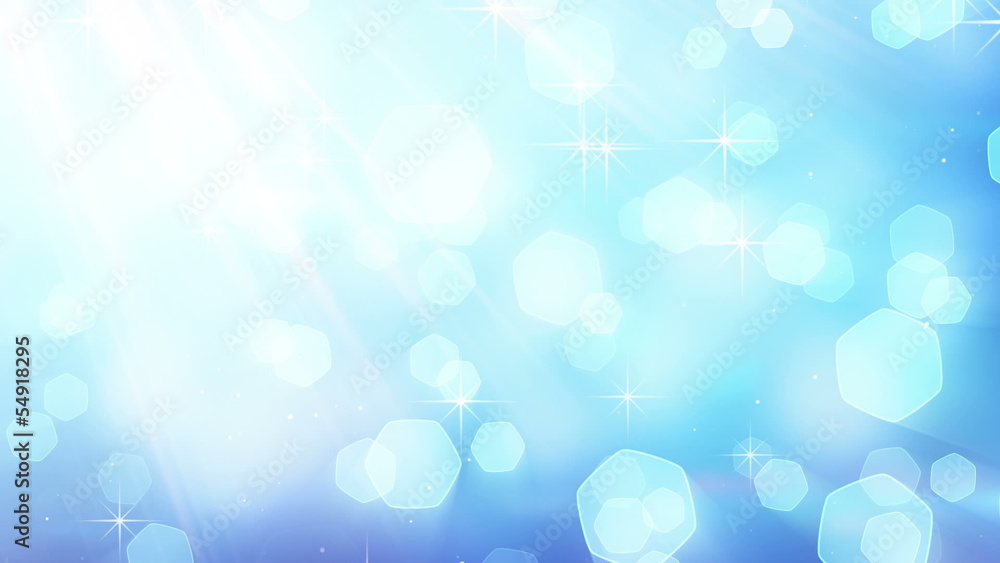 Poster blue blinking bokeh lights loop