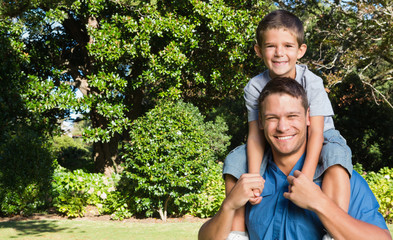 Father holding his son