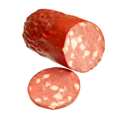 Smoked sausage isolated on white background