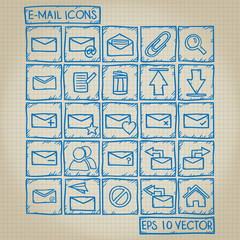 E-Mail Icon Doodle Set