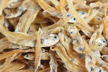 Close up Small dry fish