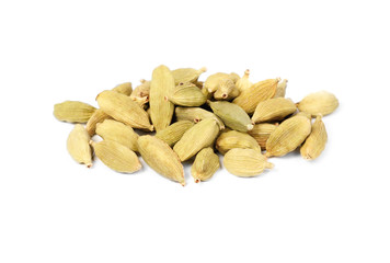 pile of cardamon isolated on white background