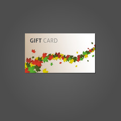 Gift card template - autumn leaves
