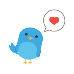 Blue bird with hearth