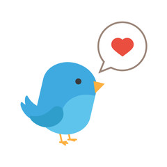 Blue bird with hearth