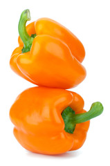 orange peppers isolated on white background closeup