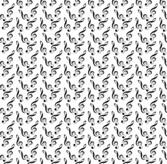 Abstract music seamless pattern with treble clef