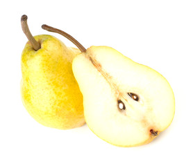 Fresh pears isolated on white background