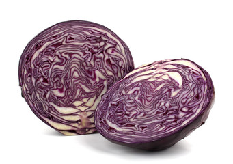 Red cabbage isolated on white background