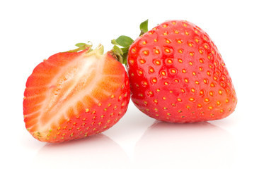 Strawberry isolated on white background closeup