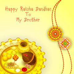 vector illustration of rakhi pooja thali for Raksha Bandhan