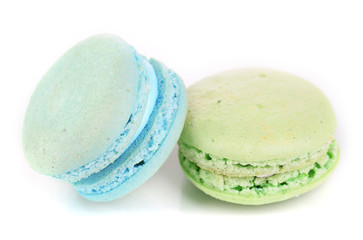 Gentle macaroons isolated on white