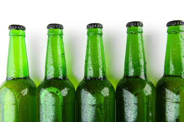 Bottles of beer isolated on white