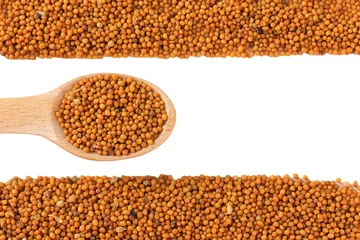 Meubelstickers Mustard seeds isolated on white © Africa Studio