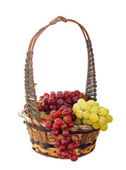 Basket of Grapes Isolated