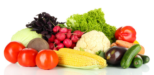 Different vegetables isolated on white
