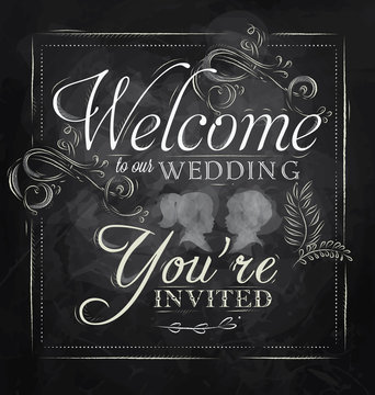 Wedding Lettering Welcome To Our Wedding Chalk