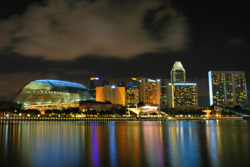 Esplanade and Other Buildings with Colorful Reflection