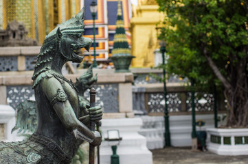 Fototapeta na wymiar Garuda statue at wat pra keaw in Bangkok Thailand