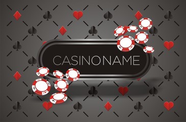 casino banner with playing card background