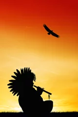 Photo sur Plexiglas Indiens Indien d& 39 Amérique au coucher du soleil