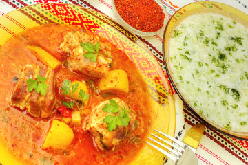 Delicious food in restaurant