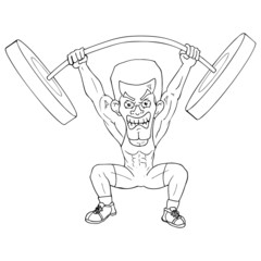 Outline illustration of a weightlifter