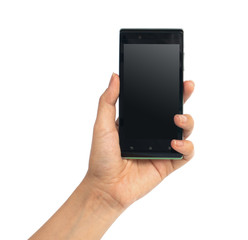 hands are holding on Smart Phone.