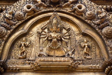 Fototapeta na wymiar Close -up from a bronze statue Bhaktapur