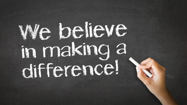 We believe in making a difference Chalk Illustration