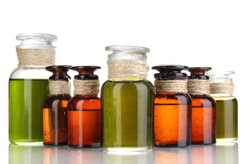 Medicine bottles isolated on white