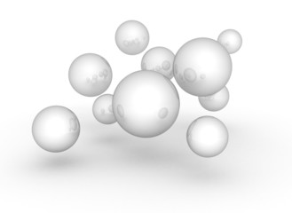 shiny spheres on white
