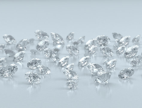 Large group of small diamonds