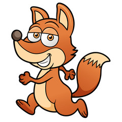 Vector illustration of Cartoon fox