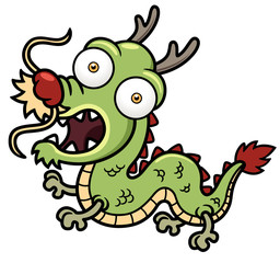Vector illustration of Cartoon dragon