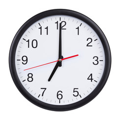 Obraz na płótnie Canvas Seven o'clock on the dial clock
