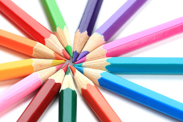Naklejka premium Colour pencils isolated on white