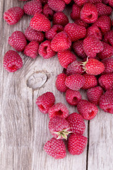 Sweet raspberry on wooden table © boule1301