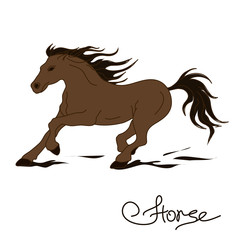 Fototapeta na wymiar Illustration of racing horse