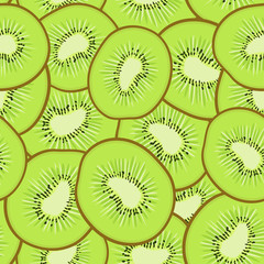 Fototapeta premium Seamless pattern of kiwi slices