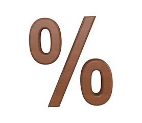Bussines symbols. 3D wood percentage