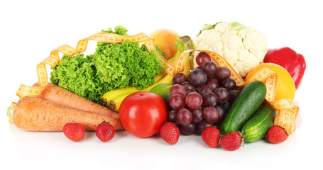 Fresh vegetables isolated on white