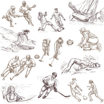 Sporting events - Collection of an hand drawn illustrations