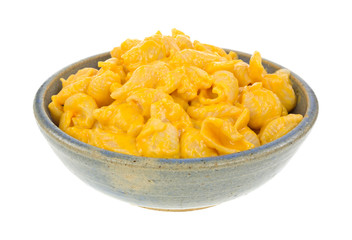 Pasta shells with cheese sauce in bowl