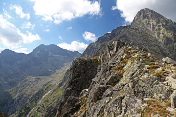 View from Velka Lomnicka veza - peak in High Tatras, Slovakia