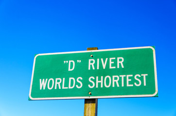 Sign for World's Shortest River