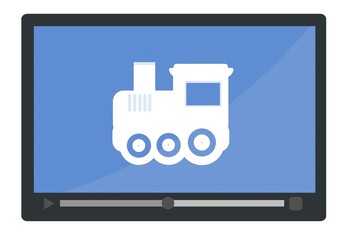 Locomotive dans un écran vidéo