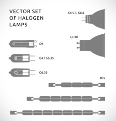 Vector set of halogen lapms