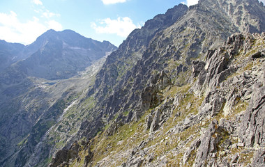 Obraz premium View from Velka Lomnicka veza - peak in High Tatras, Slovakia
