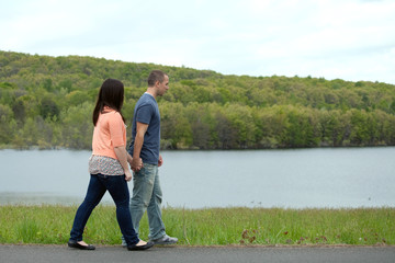 Fototapeta premium Young Couple Walking Together